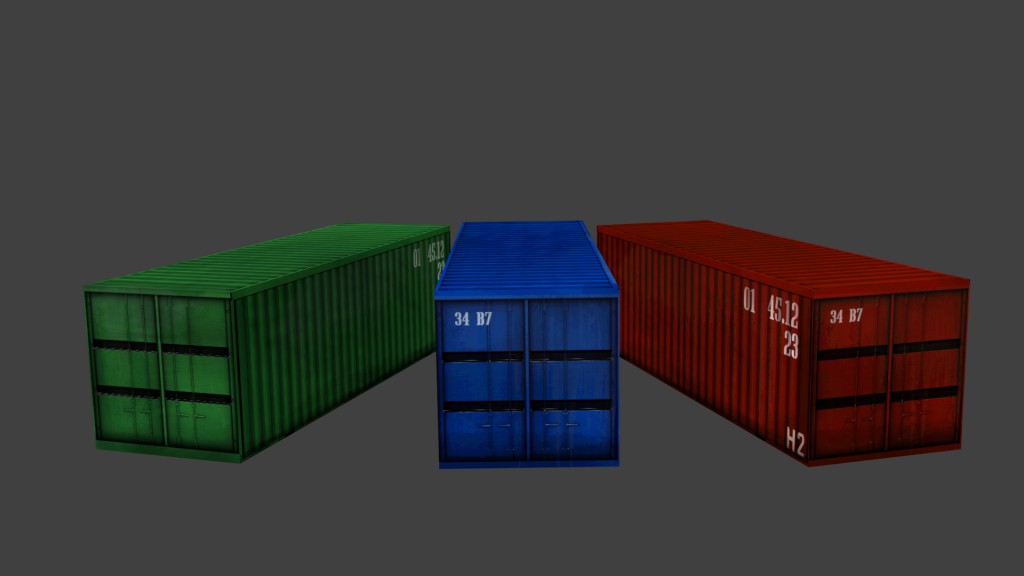 Low Poly Shipping Containers preview image 1